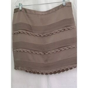 Banana Republic Skirt Size 14 Taupe‎ Scalloped Tiered Mini Career Party